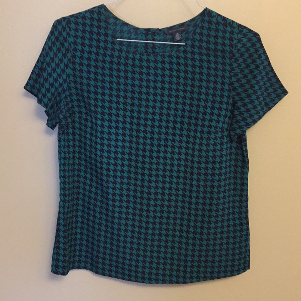 Teal navy blouse